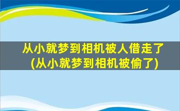 从小就梦到相机被人借走了(从小就梦到相机被偷了)