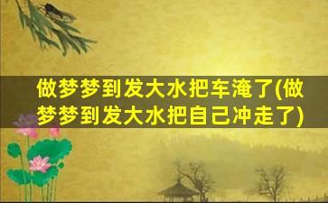 做梦梦到发大水把车淹了(做梦梦到发大水把自己冲走了)