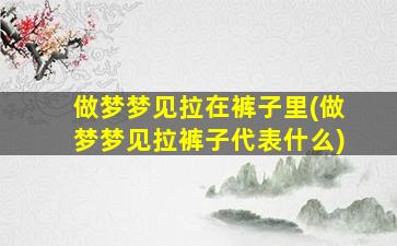 做梦梦见拉在裤子里(做梦梦见拉裤子代表什么)