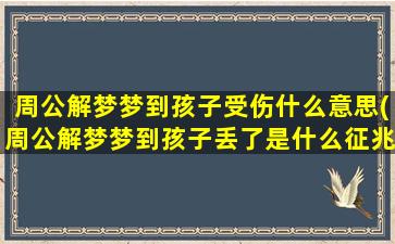 周公解梦梦到孩子受伤什么意思(周公解梦梦到孩子丢了是什么征兆)