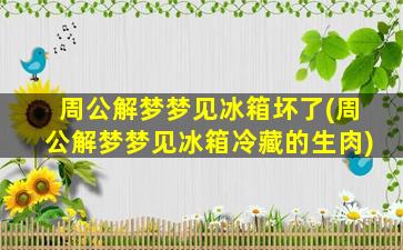 周公解梦梦见冰箱坏了(周公解梦梦见冰箱冷藏的生肉)