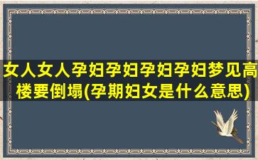 女人女人孕妇孕妇孕妇孕妇梦见高楼要倒塌(孕期妇女是什么意思)