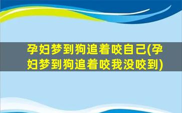 孕妇梦到狗追着咬自己(孕妇梦到狗追着咬我没咬到)