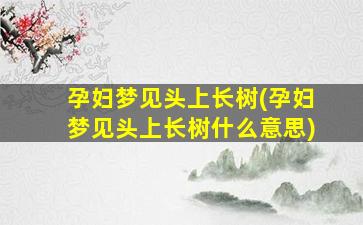 孕妇梦见头上长树(孕妇梦见头上长树什么意思)