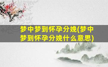 梦中梦到怀孕分娩(梦中梦到怀孕分娩什么意思)