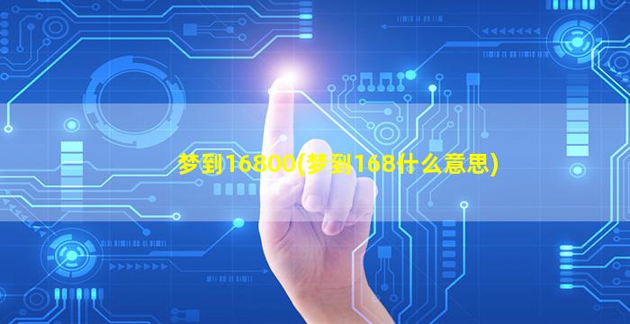 梦到16800(梦到168什么意思)