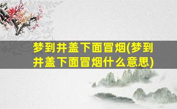 梦到井盖下面冒烟(梦到井盖下面冒烟什么意思)