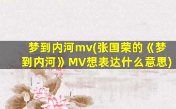 梦到内河mv(张国荣的《梦到内河》MV想表达什么意思)