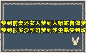 梦到前妻还女人梦到大蟒蛇有做梦梦到很多沙孕妇梦到沙尘暴梦到坟地又梦到在屋里撞鬼(女人梦梦到上山上去)