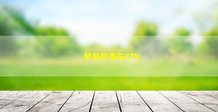 梦到同事在KTV