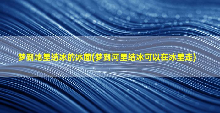 梦到地里结冰的冰面(梦到河里结冰可以在冰里走)