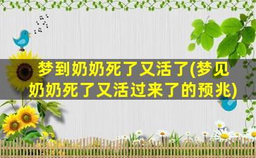 梦到奶奶死了又活了(梦见奶奶死了又活过来了的预兆)