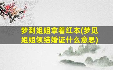 梦到姐姐拿着红本(梦见姐姐领结婚证什么意思)