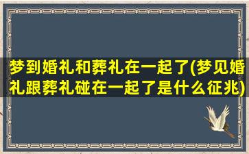 梦到婚礼和葬礼在一起了(梦见婚礼跟葬礼碰在一起了是什么征兆)