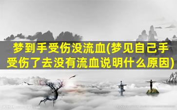 梦到手受伤没流血(梦见自己手受伤了去没有流血说明什么原因)