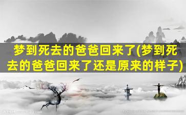 梦到死去的爸爸回来了(梦到死去的爸爸回来了还是原来的样子)