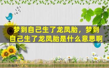 梦到自己生了龙凤胎，梦到自己生了龙凤胎是什么意思啊