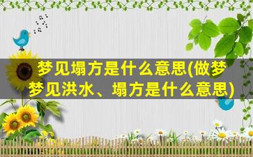 梦见塌方是什么意思(做梦梦见洪水、塌方是什么意思)