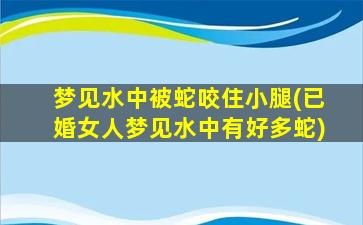 梦见水中被蛇咬住小腿(已婚女人梦见水中有好多蛇)