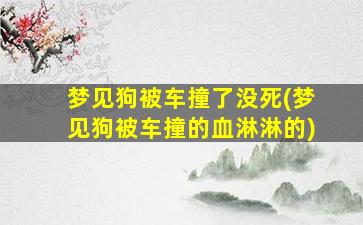 梦见狗被车撞了没死(梦见狗被车撞的血淋淋的)