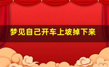 梦见自己开车上坡掉下来