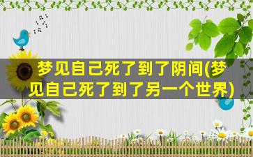 梦见自己死了到了阴间(梦见自己死了到了另一个世界)