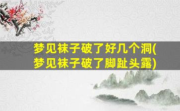 梦见袜子破了好几个洞(梦见袜子破了脚趾头露)