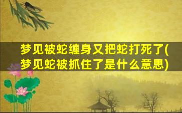 梦见被蛇缠身又把蛇打死了(梦见蛇被抓住了是什么意思)