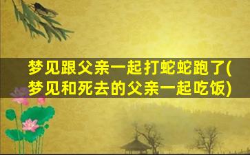 梦见跟父亲一起打蛇蛇跑了(梦见和死去的父亲一起吃饭)