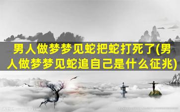 男人做梦梦见蛇把蛇打死了(男人做梦梦见蛇追自己是什么征兆)