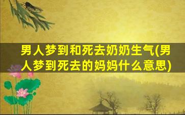 男人梦到和死去奶奶生气(男人梦到死去的妈妈什么意思)