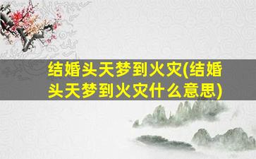 结婚头天梦到火灾(结婚头天梦到火灾什么意思)